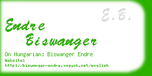 endre biswanger business card